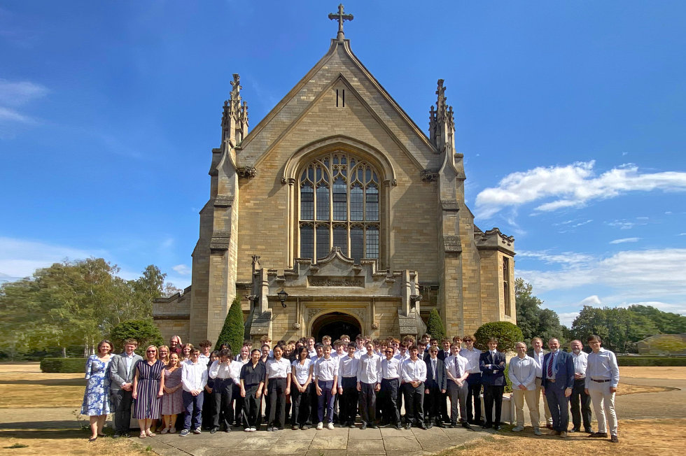 Organ Summer School outside Oundle Chapel